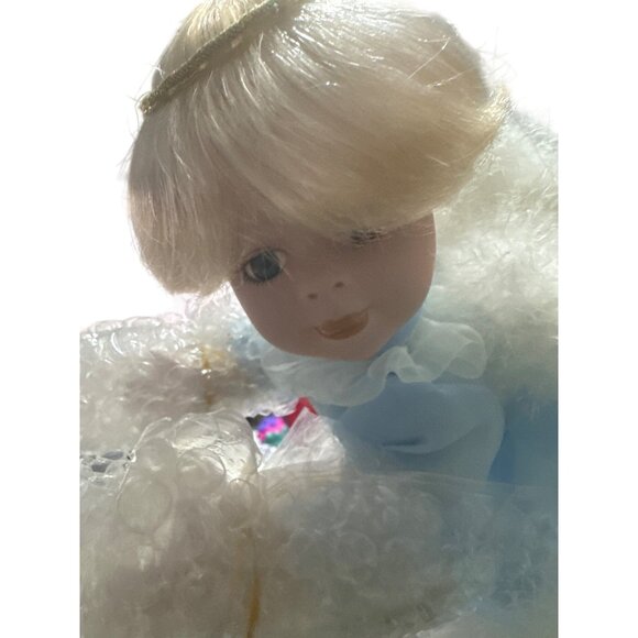 Cathy Collection limited edition Porcelain Baby Angel Hanging Cherub Blue - Picture 2 of 9